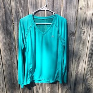 RBX V-neck Long Sleeve Teal Athletic Top